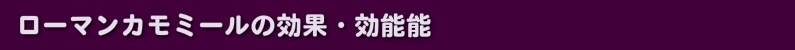 ローマンカモミールの効果・効能
