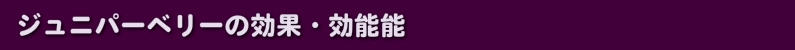 ジュニパーベリーの効果・効能