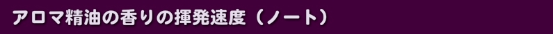 アロマ精油の香りの揮発速度（ノート）